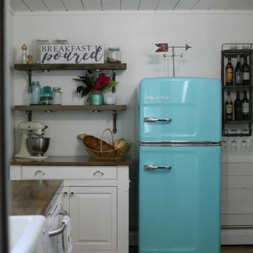 Farmhouse Kitchen with Aqua Accents