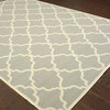 Rhodes Indoor and Outdoor Lattice Gray and Ivory Rug, 5'3"x7'6"