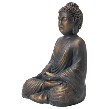 19"H MGO Meditating Buddha Statue