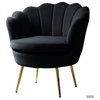 Upholstered Accent Barrel Chair With Tufted Back, Black