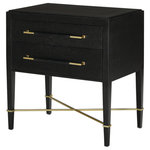 Currey & Company - Verona Nightstand - Every room needs a stylish accent table. The Mara Nightstand comes prepared to deliver sophistication with its dramatic black finish and metallic X at the base. Add bold contrast to a sofa or bed with a table that has style on its side.
