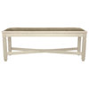Bolanburg Large Upholstered Dining Room Bench, Casual Style, Antique White