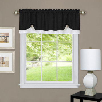 Darcy Window Curtain Valance 58"x14"- Black/White