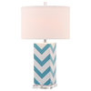 Safavieh LIT4136 Chevron 2 Light Accent Table Lamp with Cylinder Cotton Shade (