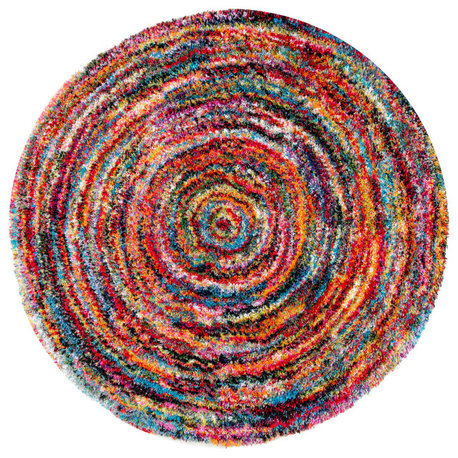 Nuloom Geometric Swirl Area Rug, Multicolor 5'3"Round