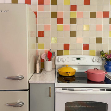 Rainbow Confetti Kitchen Backsplash