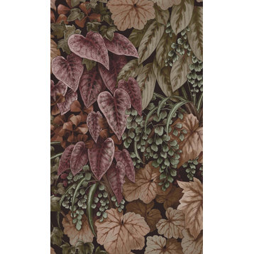 Bold Living Walls Botanical Wallpaper, Crimson, 57 Sq.ft Double Roll