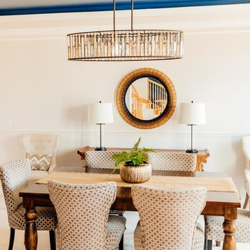 Simple White & Navy Dining Room | Helena Alkhas | A Personal Organizer
