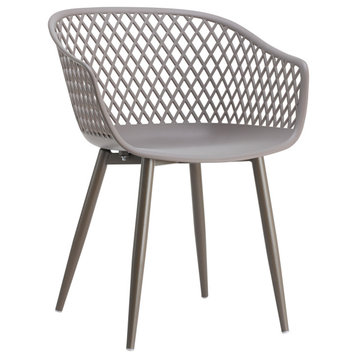 23.5 Inch Outdoor Chair Grey (Set of 2) Grey Contemporary