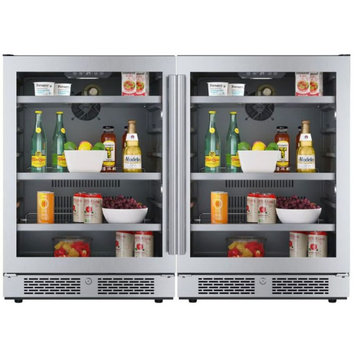 Avallon ABR242SGDUAL 48"W 280 Can Energy Efficient Beverage - Stainless Steel
