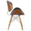 Cassie Mid-Century Dining Chair, Walnut, Gray