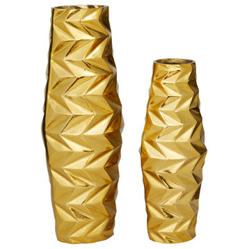 Modern Gold Aluminum Metal Vase Set 561967