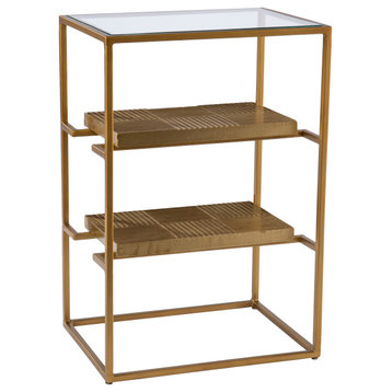 Jolene Glass-Top End Table With Storage