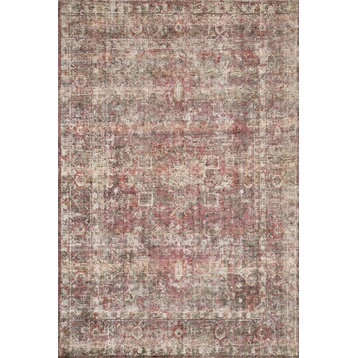 Hand Woven Wool, Viscose from Bamboo Rumi Area Rug by Loloi, Berry, 7'-9"x9'-9"