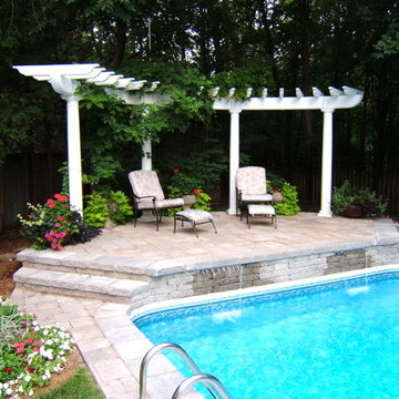 Curved Arbour and Sheer Descent Water Feature