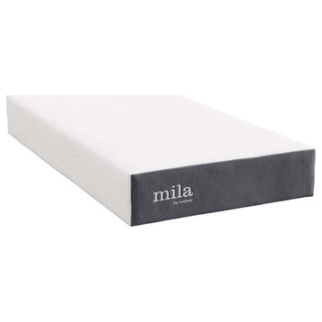 Modway Mila 10" Twin Modern Style Memory Foam Mattress in Gray Finish