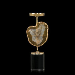 Agate Gold Metal & Acrylic Glass Candle Holder - Candles And Candleholders