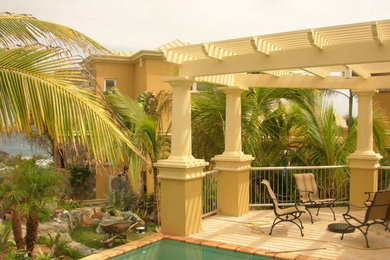 Home design - large mediterranean home design idea in Phoenix