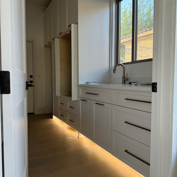 Multiple Room Cabinetry Reface with Partial Build
