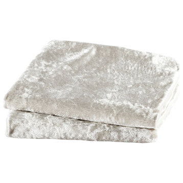 Crushed Velvet Pillow Cover 2 Piece Set, Silver, 14" X 26"