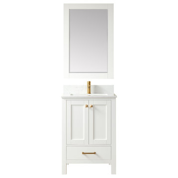 Shannon Bathroom Vanity Set, White, 24 Inch, With Mirror