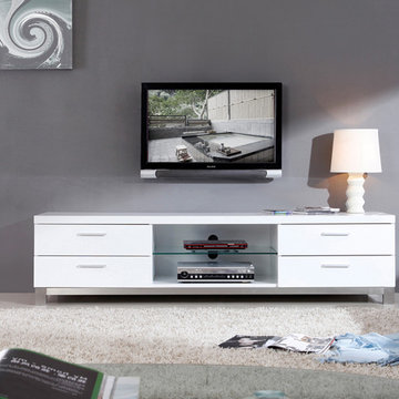 B-Modern | Promoter White High-Gloss TV Stand -$1360.00