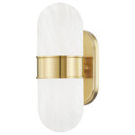 Hudson Valley - Hudson Valley Beckler 2 Light Wall Sconce 6902-AGB, Aged Brass - This 2 Light Wall Sconce from Hudson Valley has a finish of Aged Brass and fits in well with any Modern style decor.