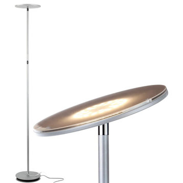 Brightech Sky Flux LED Torchiere Floor Lamp, Platinum Silver