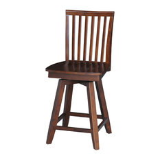 International Concepts - Ready to Finish Mission Counter Height Stool, With Swivel and Auto Return, 24" - Bar Stools and Counter Stools
