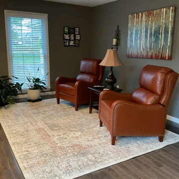 Leather recliners in a small living room