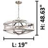 Montrose 4 Light Chandelier, Acacia Wood and Brushed Nickel