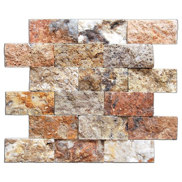 2 X 4 Scabos Travertine Polished Brick Mosaic Tile
