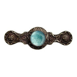 Inviting Home Inc. - Victorian Pull, Antique-Style Brass With Green Aventurine - Cabinet And Drawer Handle Pulls
