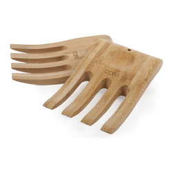 Bamboo Square Salad Hands - Serving Utensils