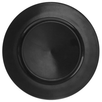 Lacquer Round Charger Plates, Set of 6, Black