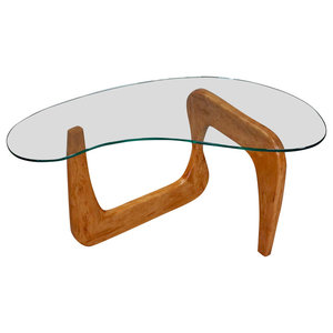 Allure Hazelnut Finish Pie Shaped Cocktail Table