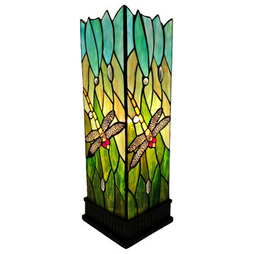 Tiffany Style Dragonfly Accent Table Lamp 18" Tall