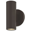 LED Cylinder Outdoor Wall Light Up / Down Bronze 2700K