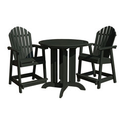 Highwood - Adirondack Hamilton 3pc Round Counter Height Outdoor Dining Set, Charleston G... - Outdoor Dining Sets