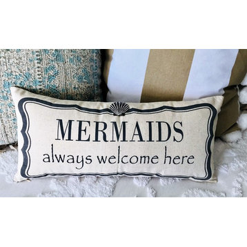 Mermaid Sea Theme Pillow With Shell and Starfish Pins