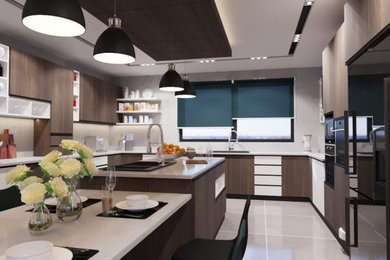 Example of a minimalist kitchen design in Other