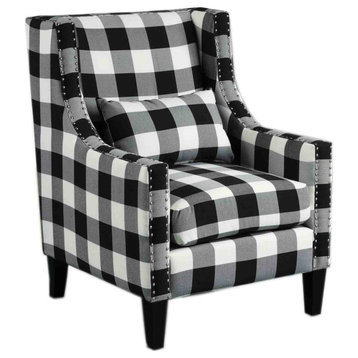 Glenn Nailhead Trim Arm Chair, Checkered