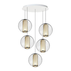 Bel Occhio 5 Light Chandelier | White - Chandeliers