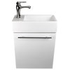 White Wall Mount Bathroom Vanity Sink with Towel Bar, Faucet and Drain Combo