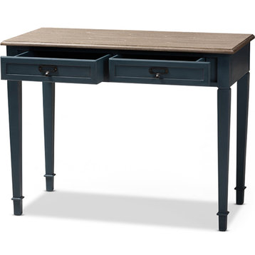 Dauphine Spruce Accent Writing Desk - Blue, Oak