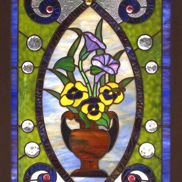Floral Panel with Faceted Jewels