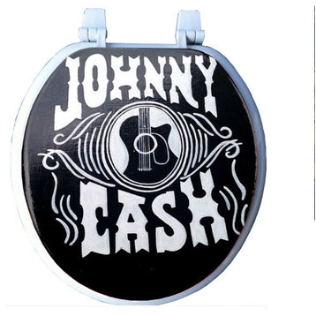 Johnny Cash Hand Painted Toilet Seat, Standard