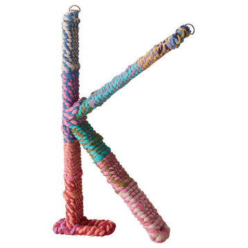 Colorful Jute Wrapped 12" Letter, K