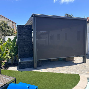 Aluminum Patio Cover Motorized Power Screens Anaheim Hills, California