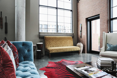 Urban living room photo in Houston